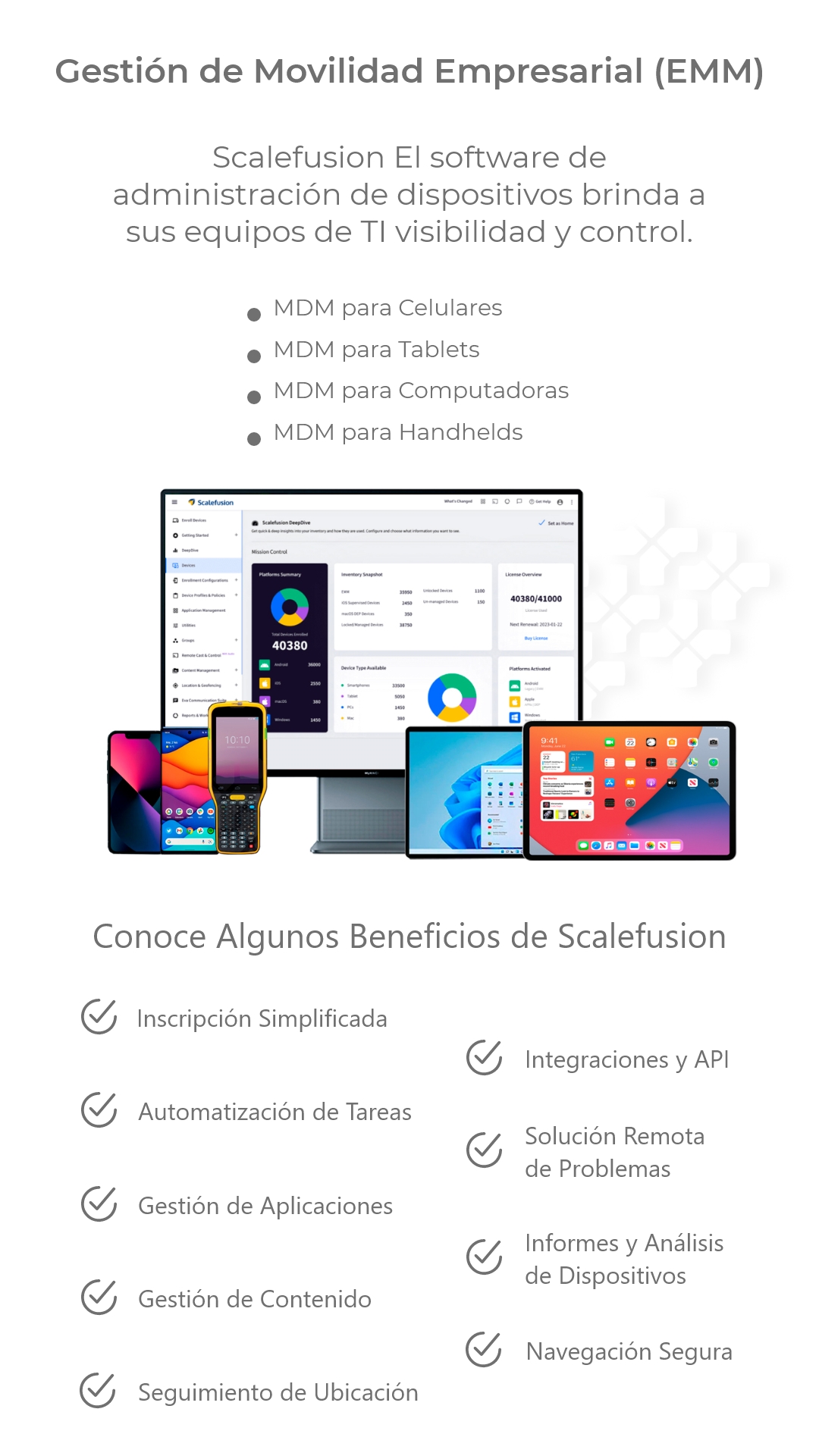 Gestion de mobilidad empresarial MDM/EMM Scalefusion